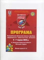 Програма Всеукраїнський турнір Шкіряний м'яч - вікова група U-13 - 2019 Вишневе