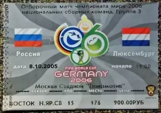 Россия - Люксембург. Отборочный матч ЧМ-2006.