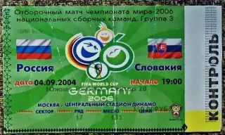 Россия - Словакия. Отборочный матч ЧМ-2006.
