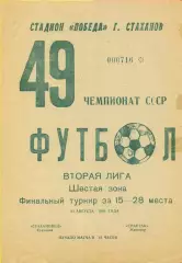 Стахановец Стаханов - Спартак Житомир - 1986 год. (21.08.86.)