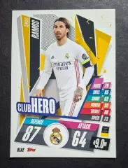 Картка Topps Серхіо Рамос Реал Мадрид Ліга Чемпіонів 2020/21