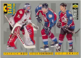 Joe Sakic Patrick Roy Forsberg (Colorado Avalanche) Collector's Choice 1996-1997