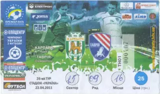 КАРПАТЫ Львов – ТАВРИЯ Симферополь 21.04.2011.